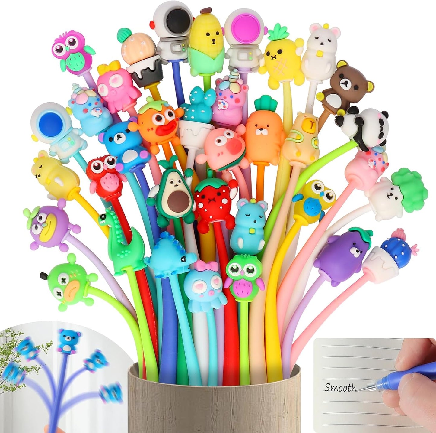 30 PCS Fun Shaker Pens for Kids, Cute Pen End of Year Gifts for Students