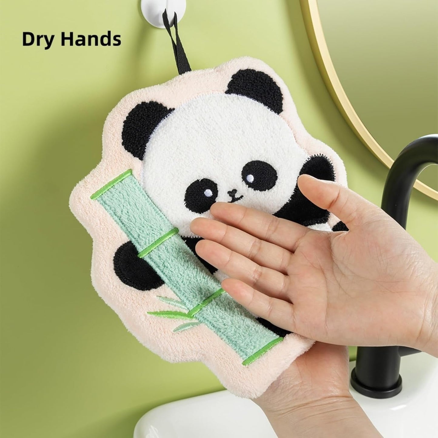 Panda Cartoon Hand Towel Set - Ultra Absorbent-Soft Hanging Hand Towels for Bathroom Kitchen