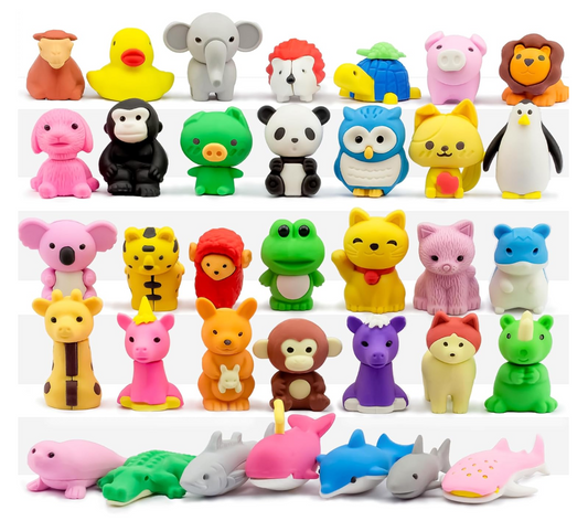 Animal Erasers for Kids, 35 Pcs Pencil Erasers Bulk